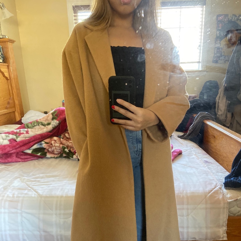 Topshop Camel Long Coat